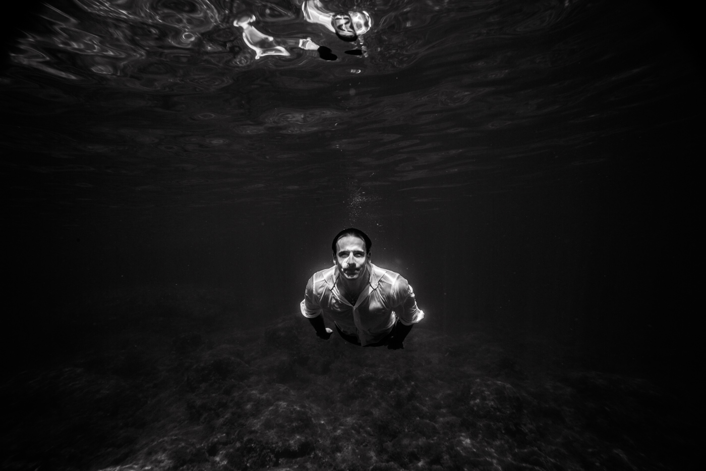 Onderwaterfotografie bruidegom Rhodos